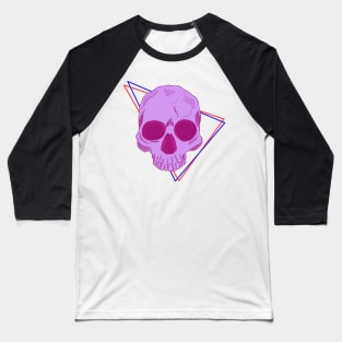 Purple Skull in triangle Baseball T-Shirt